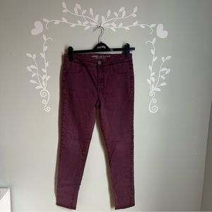 American Eagle Burgundy Super Stretch Jeggings in size US 10